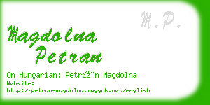 magdolna petran business card